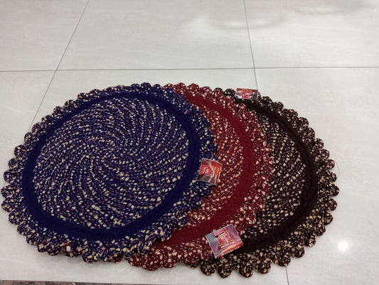 Door Mat | Round Shape Feather Door Mat | Cotton Reversible Mat | Door Mat for Kitchen | Door Mat for Home | 20 Inch | Large