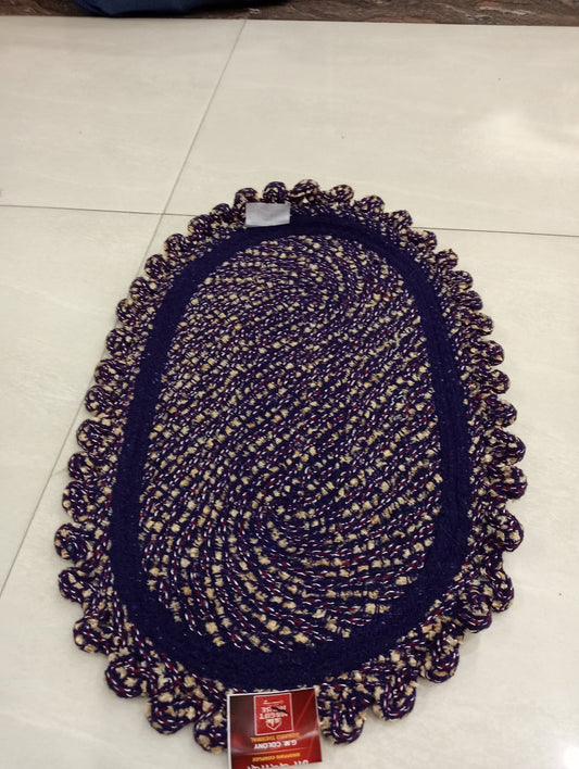 Oval Shape Durable Cotton Door Mat Heavy Duty Indoor Outdoor Easy Clean Mats for Living Room/Bathroom/Kitchen/Entrance