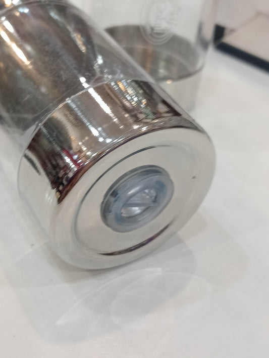 Classic Glass Salt & Pepper Shaker Set with Polished Chrome Lids