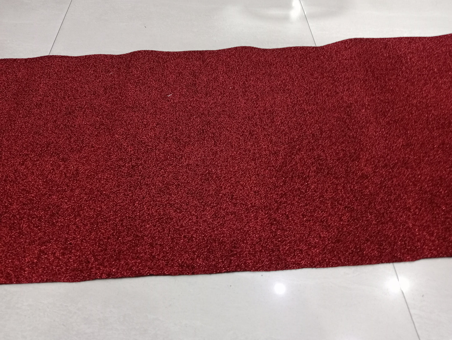 Washable Kitchen glitter Floor Mat Runner with Anti Skid Latex Backing for party/runner/gift/(Red)
