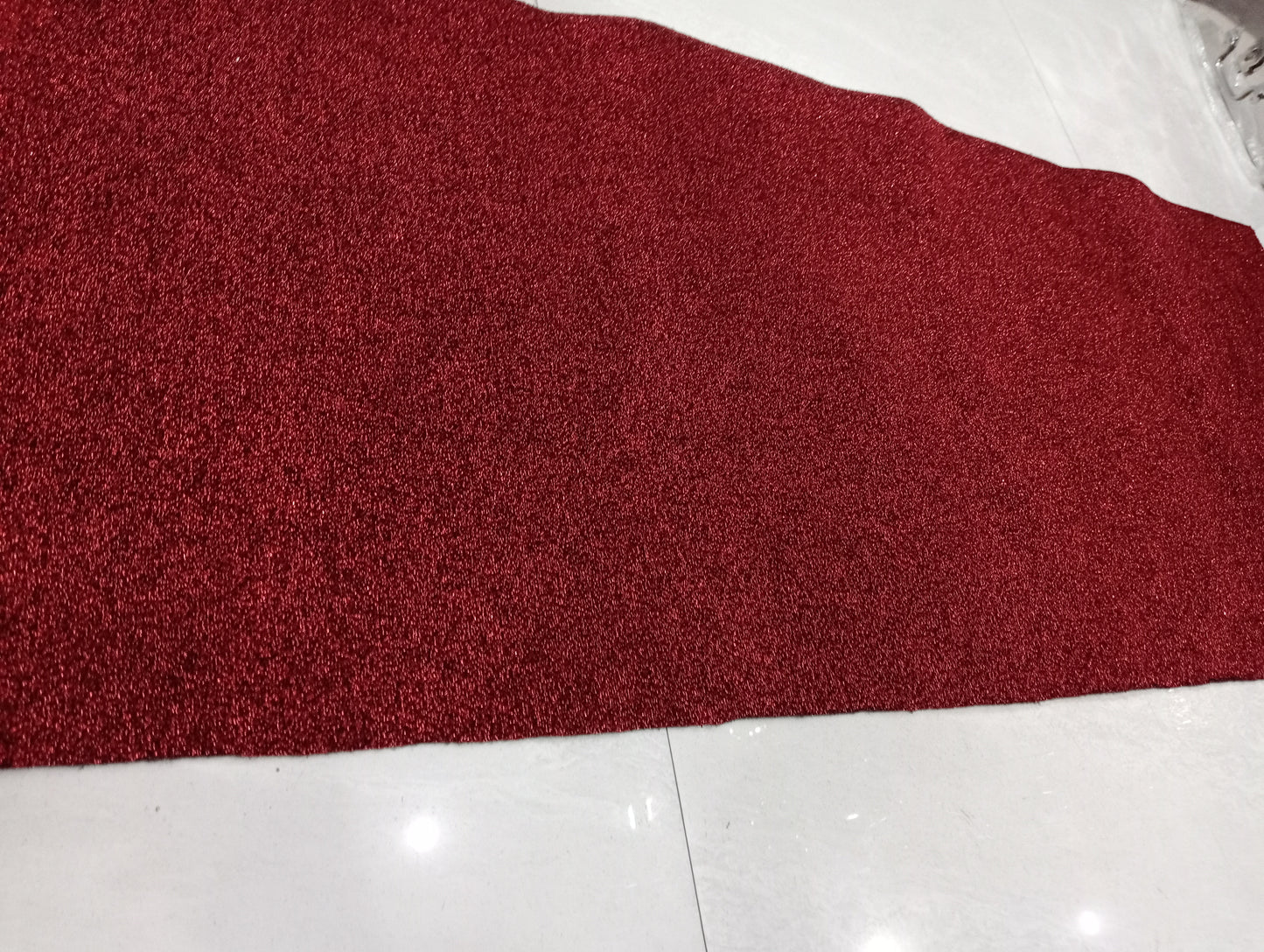Washable Kitchen glitter Floor Mat Runner with Anti Skid Latex Backing for party/runner/gift/(Red)