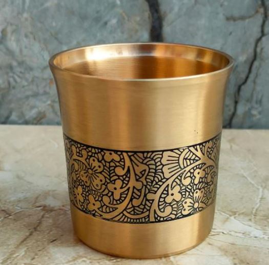 Bronze Dinner Set Etching Design, Pure Kansa Thali Set