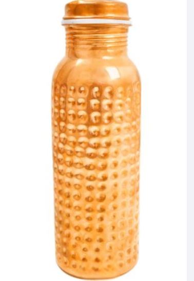 Copper Water Bottle with Hammered Design