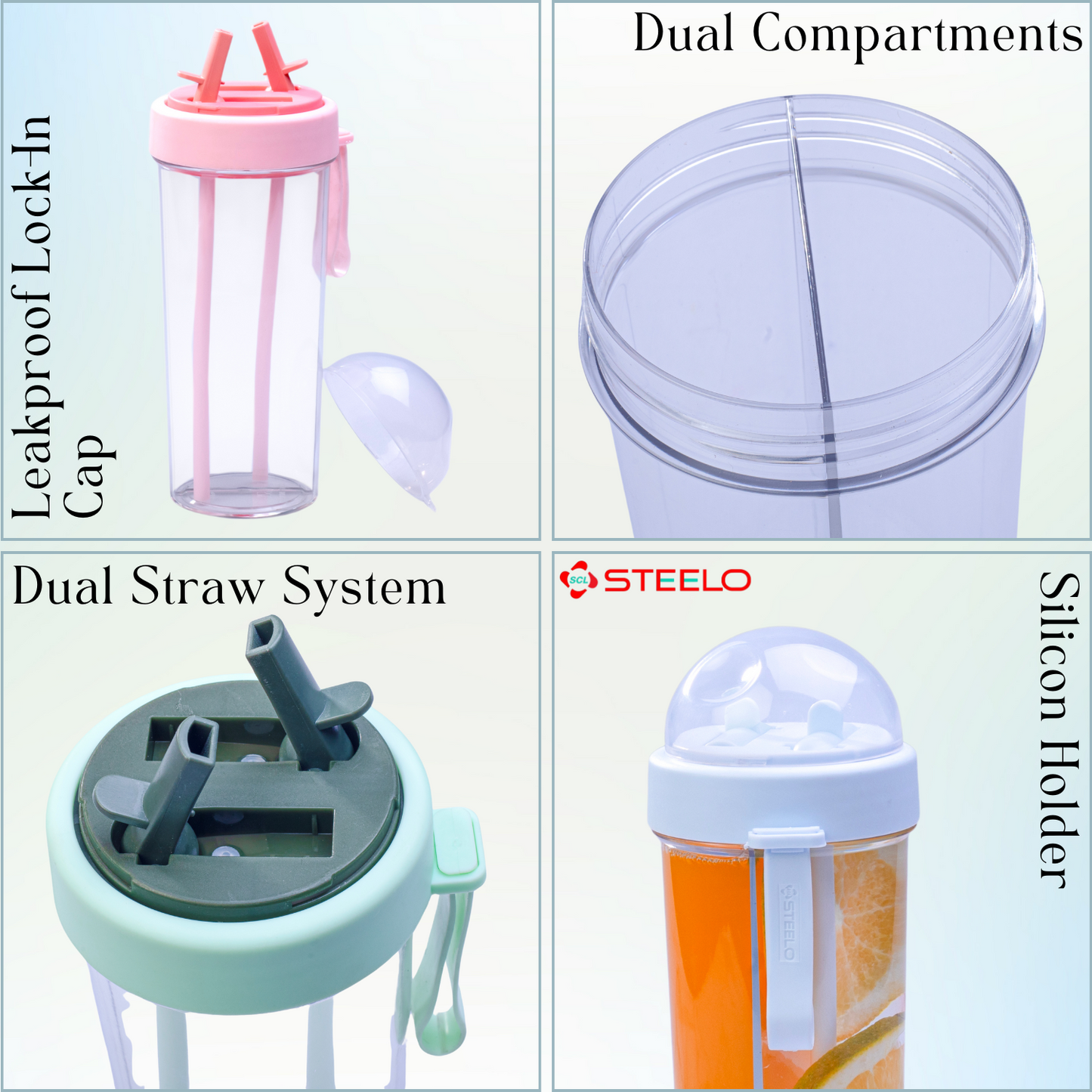 Steelo Sipmate Dual Sipper 2 in 1 Bottle