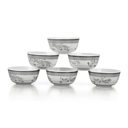 SUPERWARE | Pure Melamine | Katori - SILVER LACE (3.5") | Stain Free, Glazed Finish