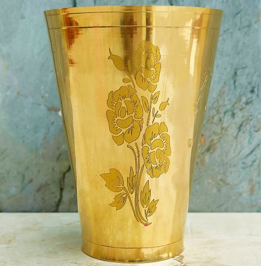 Pure Brass Handmade Water Glass, Lassi Glass, Drinkware & Serveware