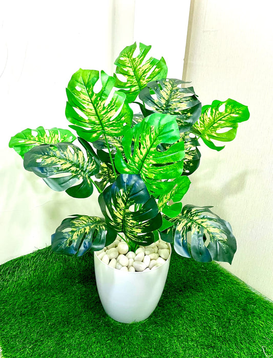 Artificial  Plant | with Basic Black Pot | 78.7 cm-85.2cm Tall Plant | Big Artificial  Plant | with Pot and marble | 80.5 cm Tall Plant | Big  Plant for Interior Decor/Office Decor | Durablental Plant for Interior Decor/Home Decor/Office Decor | Durable