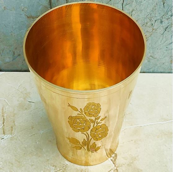 Pure Brass Handmade Water Glass, Lassi Glass, Drinkware & Serveware