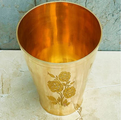 Pure Brass Handmade Water Glass, Lassi Glass, Drinkware & Serveware