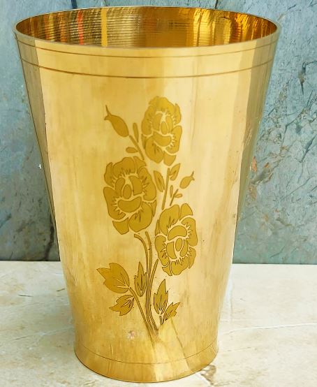 Pure Brass Handmade Water Glass, Lassi Glass, Drinkware & Serveware