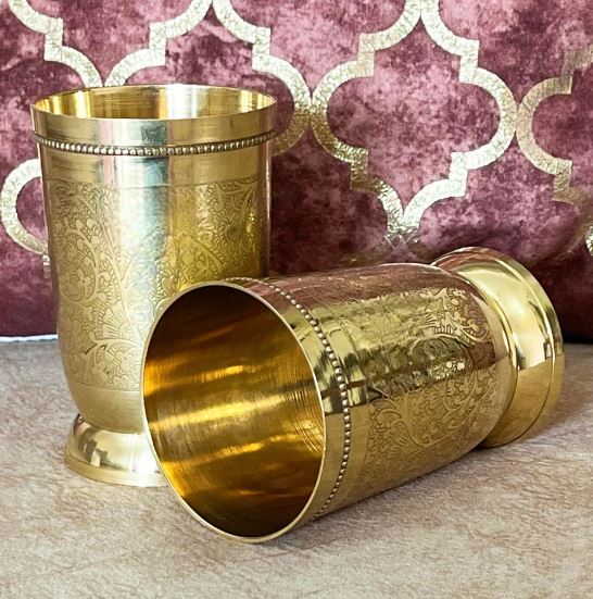 Brass Glass, Brass water glass handcrafted Capacity - 200ml