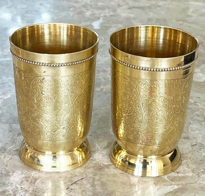 Brass Glass, Brass water glass handcrafted Capacity - 200ml