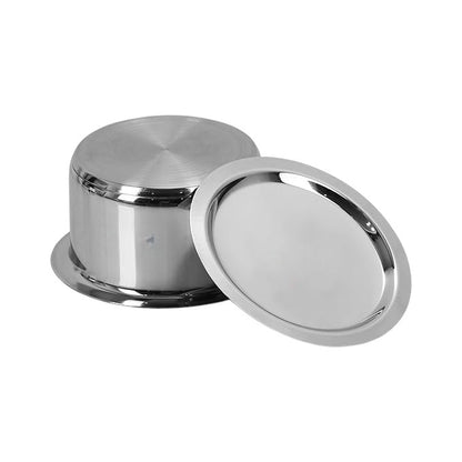 Vinod Stainless Steel 304 Grade Tope/Patila/Topiya with Lid Induction and Gas Stove Friendly, 2 Year Warranty, Silver