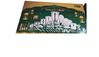 "Dawat-E-Nikah" Kitchen Set: Wedding Stage Presentation 145piece Heavy steel with best quality steel / 40kg approx.