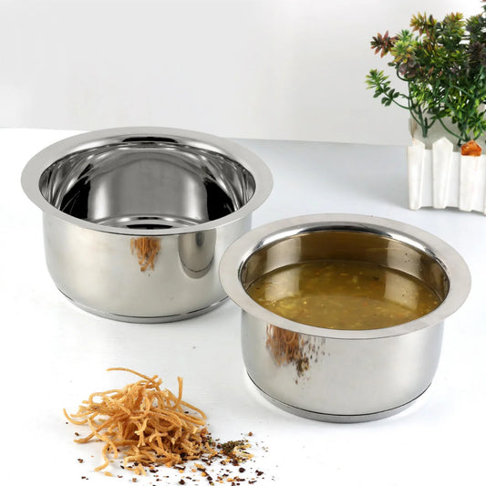 Vinod Stainless Steel 2 Piece Capsule Bottom Tope without lid -17, 18 cm